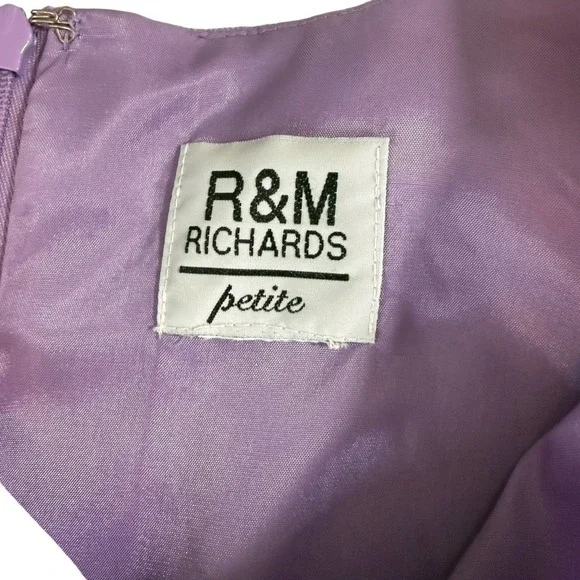 R&M Richards Petite Lavender Sparkle Jacket Dress Suit Women's Size 10P Elegant